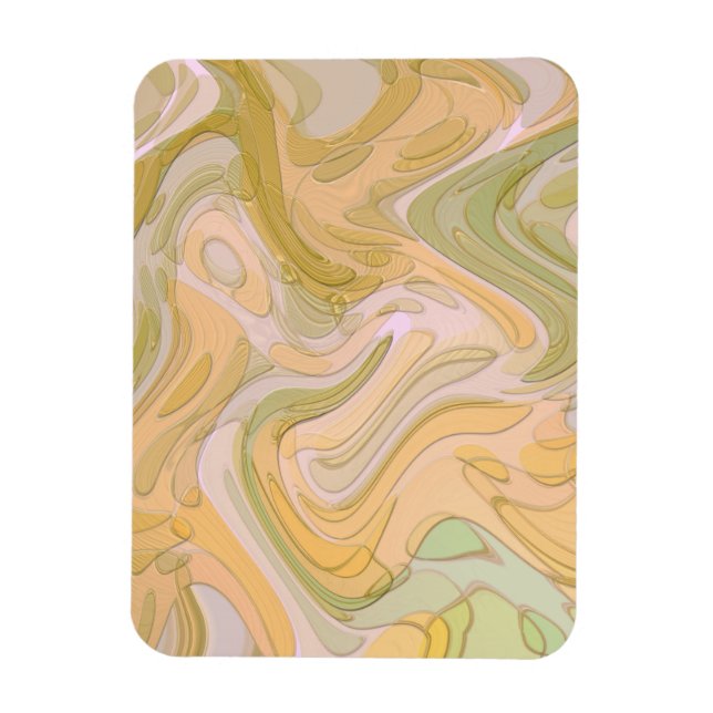 Ímã Arte Abstrata Redemoinhos Amarelo Verde (Vertical)
