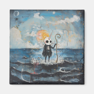 Imã Arte AI do Gótico Magnético de Bruxa do Unicorn Sk