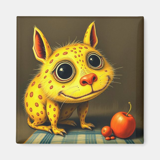 Imã Arte "Ainda viva" com ímã amarelo esmerilado (Frente)