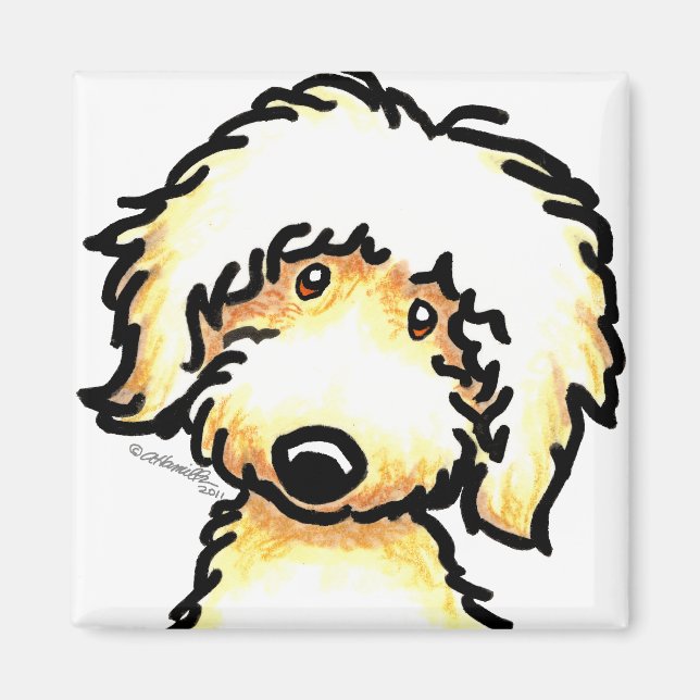 Imã Arte Amarelo Labradoodle (Frente)