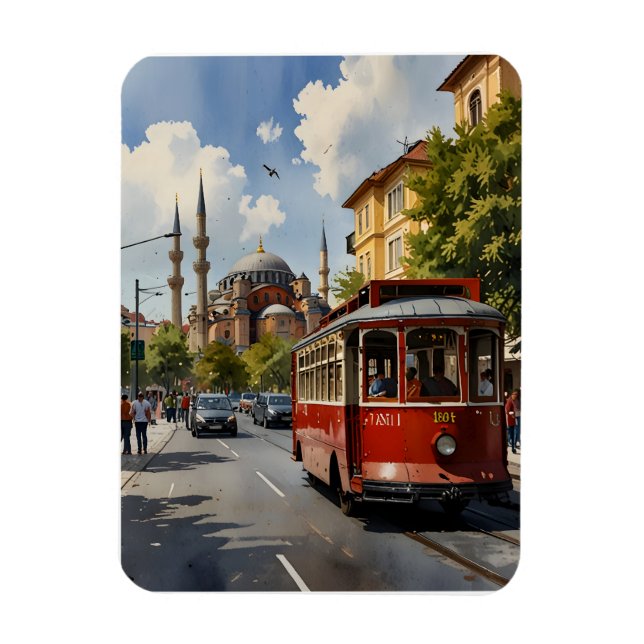Ímã Arte aquarela de Istambul (Vertical)