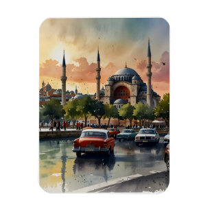 Ímã Arte aquarela de Istambul