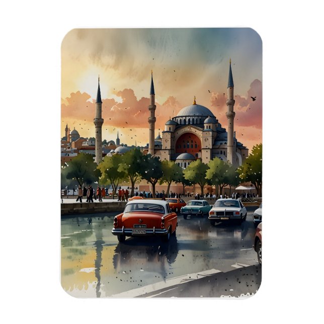 Ímã Arte aquarela de Istambul (Vertical)