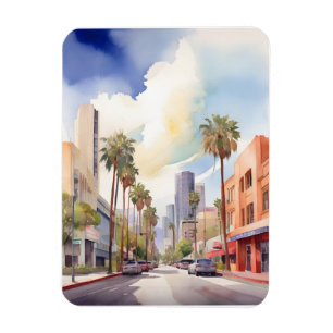 Ímã Arte aquarela de Los Angeles