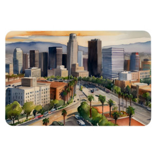 Ímã Arte aquarela de Los Angeles