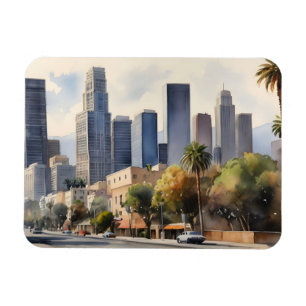 Ímã Arte aquarela de Los Angeles