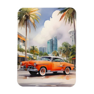 Ímã Arte aquarela de Miami