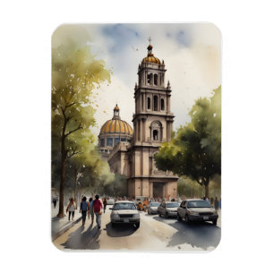 Ímã Arte aquarela do México
