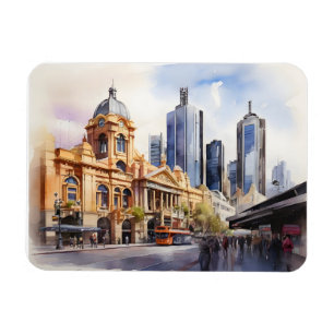 Ímã arte aquarela Melbourne