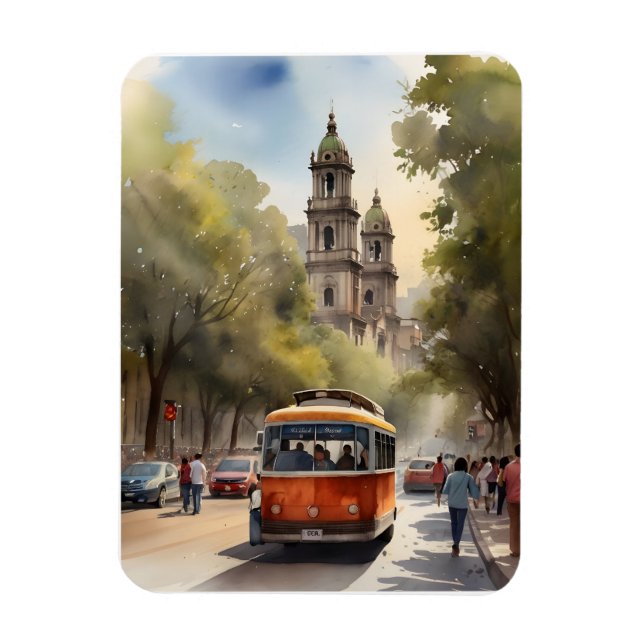 Ímã arte aquarela México (Vertical)