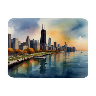 Ímã Arte aquosa de Chicago