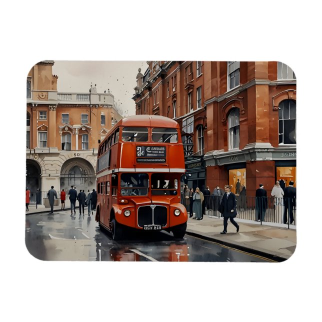 Ímã Arte aquosa de Londres (Horizontal)