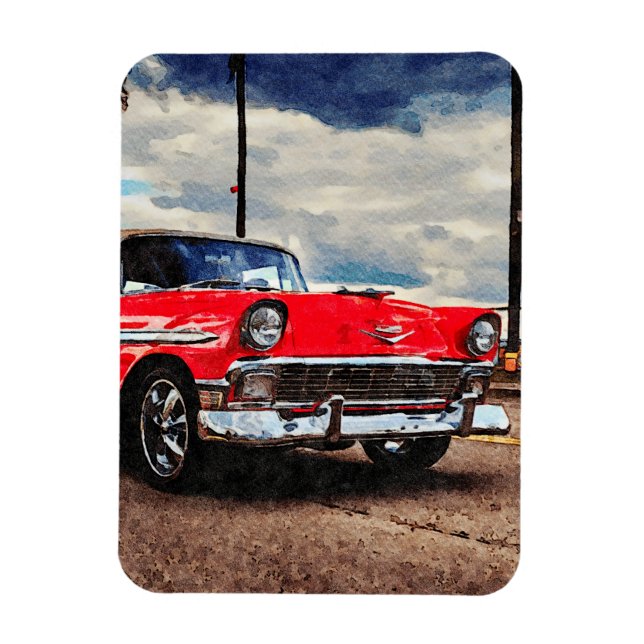 Ímã Arte aquosa do Chevrolet Bel Air de 1956 (Vertical)