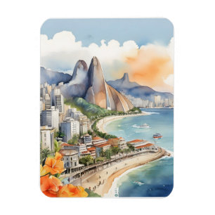 Ímã Arte aquosa do Rio de Janeiro