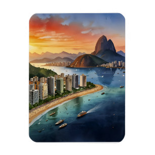 Ímã Arte aquosa do Rio de Janeiro