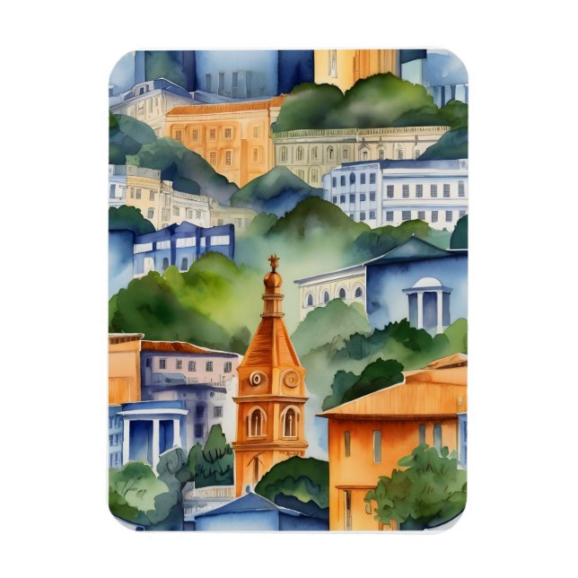 Ímã Arte aquosa do Rio de Janeiro (Vertical)