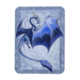 Ímã Arte azul da fantasia da natureza do dragão do