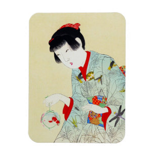 Ímã Arte clássica japonesa oriental legal da senhora