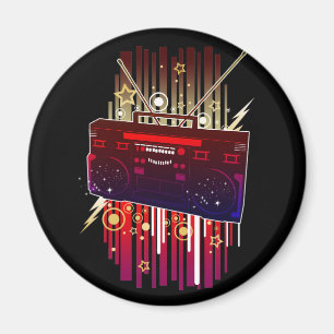 Imã Arte Colorida de Alto-Falante Retro com Música Neo