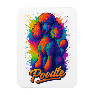 Ímã Arte Colorida de Poodle em Pop Art – Vibrante