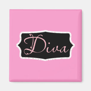 Imã Arte cor-de-rosa da palavra da diva -