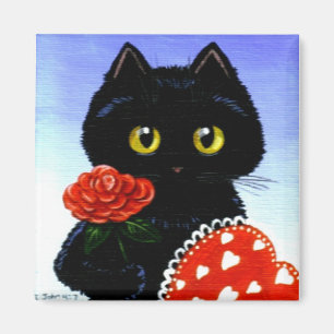 Imã Arte Creationarts do gato preto do dia dos