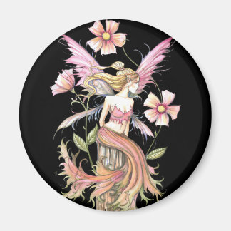 Imã Arte da Fada da Flor Rosa
