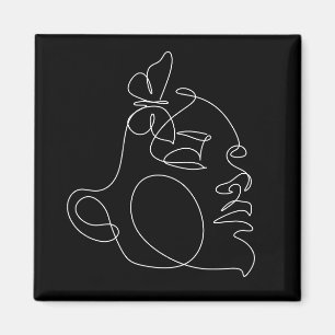 Imã Arte da Linha do Rosto da Mulher