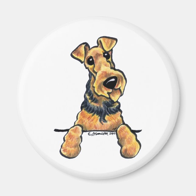 Imã Arte da Linha Terrier Airedale (Frente)