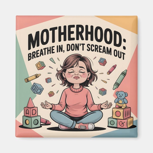 Imã Arte da Maternidade Respira Calma (Frente)
