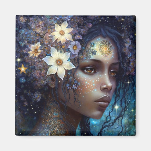 Imã Arte da Rainha Fantasia, Deusa Negra Africana (Frente)