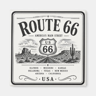 Imã Arte da Rodovia 66 Vintage