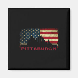 Imã arte da silhueta da cidade de Pittsburgh bandeira