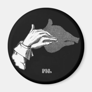 Imã Arte da sombra da mão do PORCO de um livro antigo