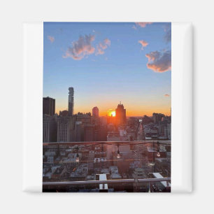 Imã Arte da Vista do Rooftop do Pôr do Sol da Cidade d