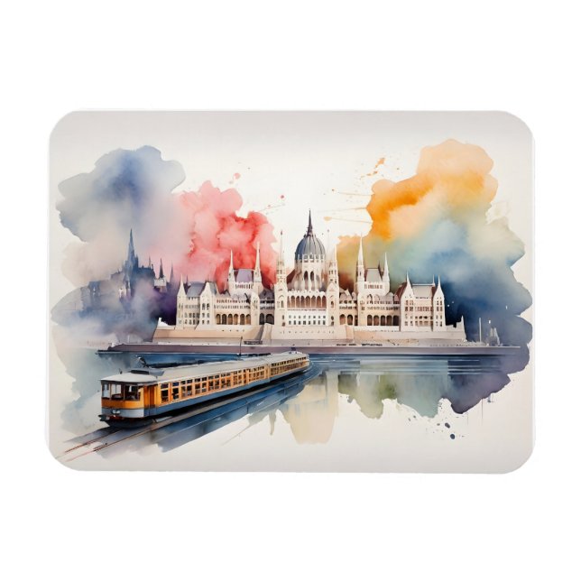 Ímã Arte de aquarela de Budapeste (Horizontal)