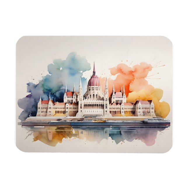 Ímã Arte de aquarela de Budapeste (Horizontal)