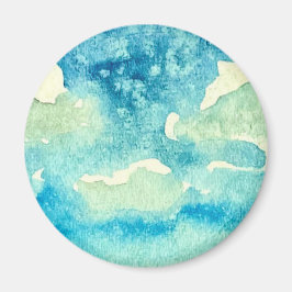 Imã Arte de Aquarela de Nuvens