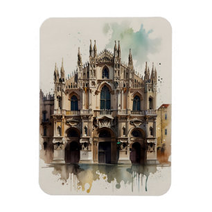 Ímã Arte de aquarela Milão