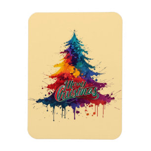 Ímã Arte de Árvore de Natal Colorida - Deco de Natal F