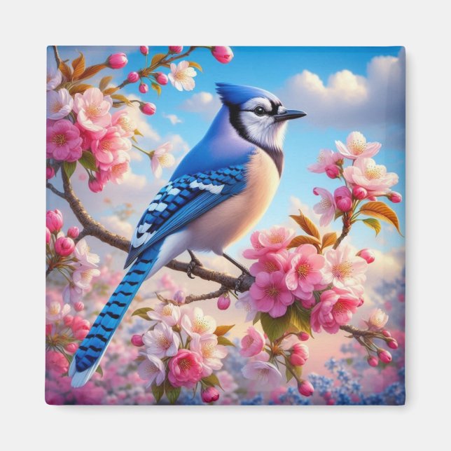 Imã arte de azulão floral/primavera (Frente)