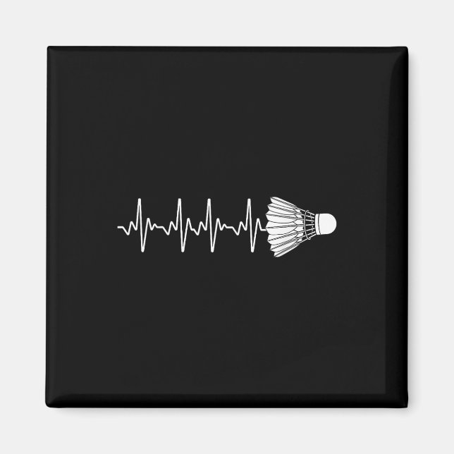 Imã Arte de Badminton para Homens Mulheres Amante de B (Frente)