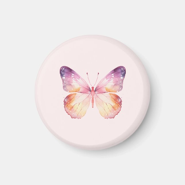 Imã Arte de Borboleta em Aquarela (Frente)