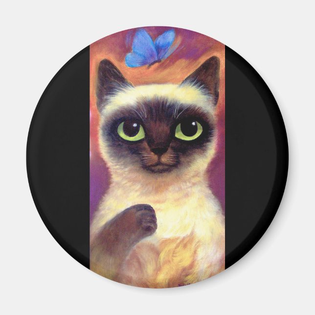 Imã Arte de Borboleta Felina de Gato Siamês - Multiple (Frente)