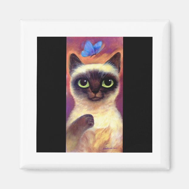 Imã Arte de Borboleta Felina de Gato Siamês - Multiple (Frente)