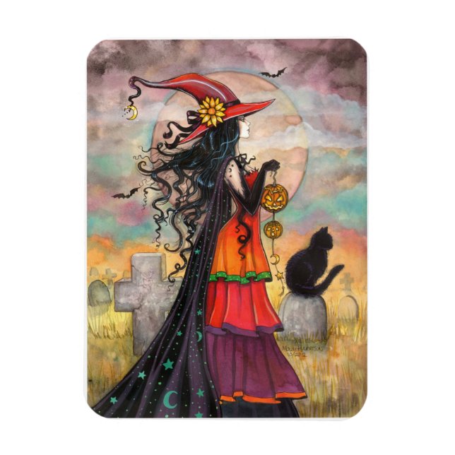 Ímã Arte de Bruxa de Halloween Witch Way (Vertical)