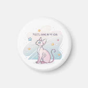 Imã Arte de Cabeça Viva do Gato Esfinge do Zodíaco de
