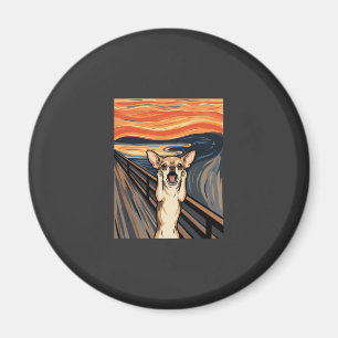 Imã Arte de Cachorro Expressionista Grito de Chihuahua