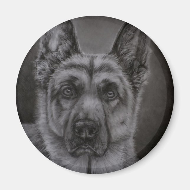 Imã Arte de Cachorro german shepherd - Nobre (Frente)