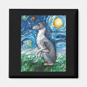 Imã Arte De Cão De Whippet, Starry Night, Italiano